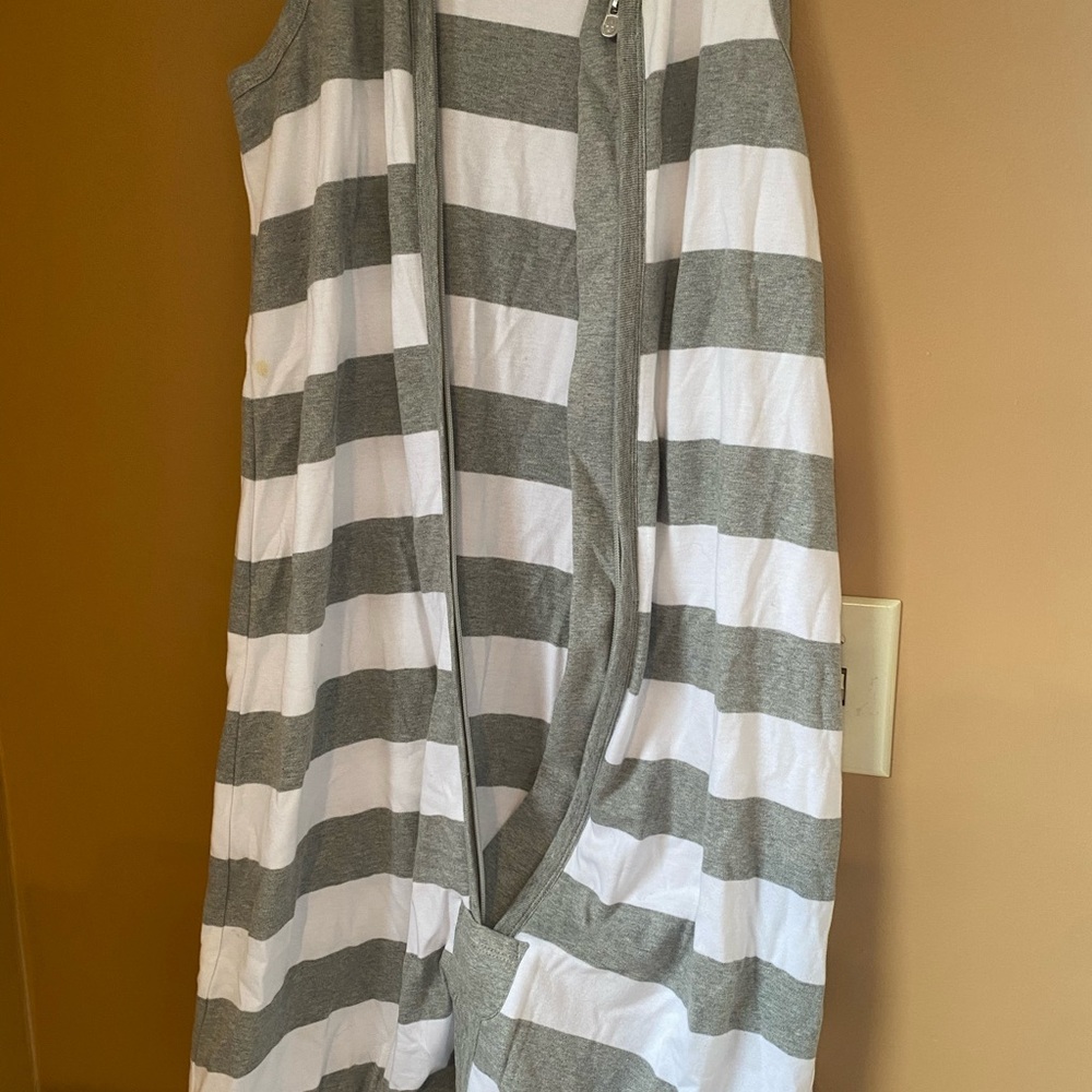 Gray and White Burt’s Bees Sleeping Bag